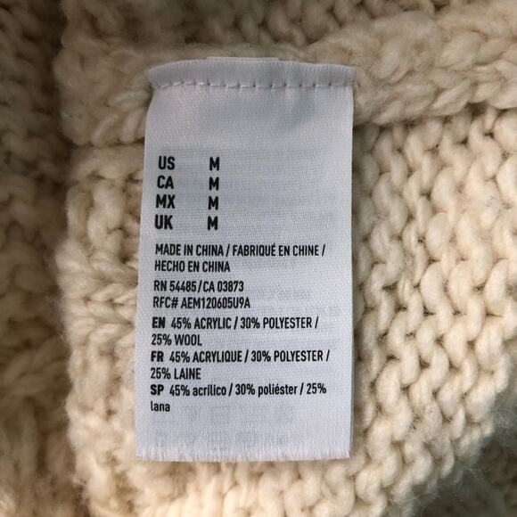 American Eagle Fisherman Wool Blend Old Money Academia Chunky Sweater Sz Medium - Picture 9 of 11